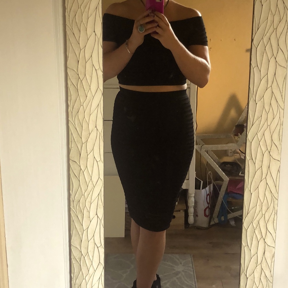 Bebe two piece striped dress